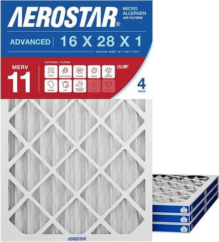 Aerostar 20x26x1 MERV 8 Pleated Air Filter, AC Furnace Air Filter, 4 Pack (Actual Size: 20" x 26" x 3/4") in Saudi Arabia