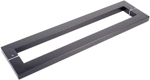 Heavy-Duty Square Tube Handle, Stainless Steel Office Glass Door Push-Pull Handle Home Barn Door Sliding Handrail, for Glass Door Shower Enclosure (Black 1200×1162mm) in Saudi Arabia