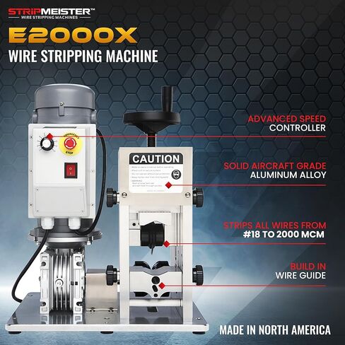 StripMeister E2000x Industrial Wire Stripping Machine – Wire Size Up to Ø3-1/8", Jam-Free, Automatic Wire Stripper with 1HP DC Motor, Speed Control in Kuwait