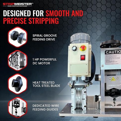 StripMeister E2000x Industrial Wire Stripping Machine – Wire Size Up to Ø3-1/8", Jam-Free, Automatic Wire Stripper with 1HP DC Motor, Speed Control in Kuwait
