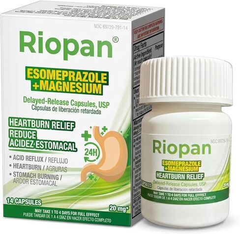 Riopan Esomeprazole Magnesium 20mg Delayed-Release Capsules – 24 Hour Heartburn Relief Treatment – 14 Count in Saudi Arabia