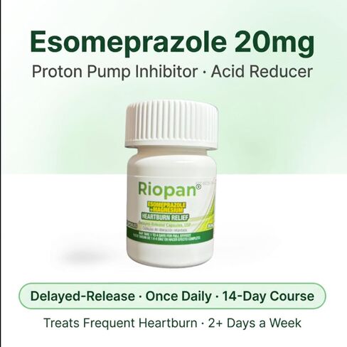 Riopan Esomeprazole Magnesium 20mg Delayed-Release Capsules – 24 Hour Heartburn Relief Treatment – 14 Count in Saudi Arabia