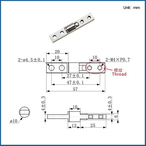 Straight Axis Damping 360 Degree Stop Hinge 1Pcs(0.5N.m) in Saudi Arabia