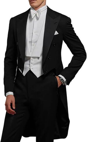 رجل الفيكتوري الذروة التلبيب يرتدى سترة السراويل سهرة مجموعة فستان الزفاف البدلة مجموعة الدعاوى الصباح in Kuwait