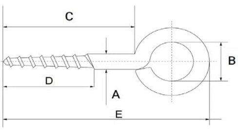 12-حزمة 316 الفولاذ المقاوم للصدأ مسمار بعروة خطاف العين الثقيلة المسمار العين تأخر الموضوع العين 2.1 بوصة مسمار بعروة in Kuwait