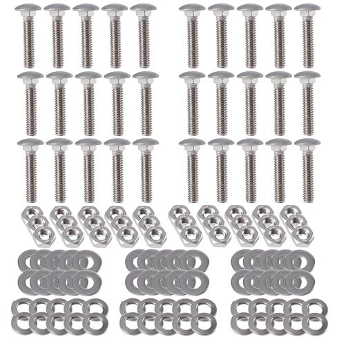 1/4-20 x 1-1/2 Inch Carriage Bolts Screws, Round Head Square Neck 304 Stainless Steel Bolts with Washers & Hex Nuts, Headboard Bolts and Nuts, Full Thread, 30Pcs in Saudi Arabia