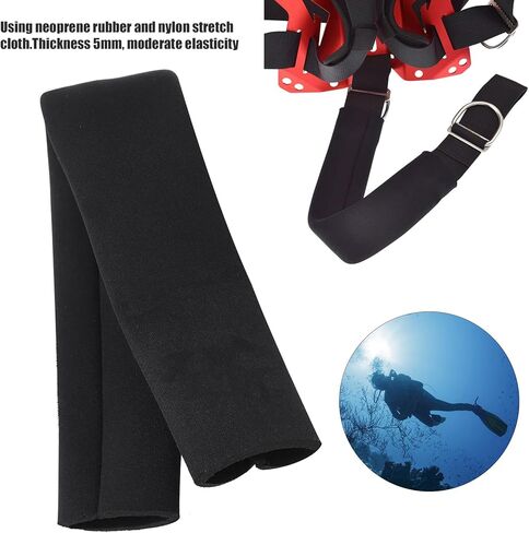 غطاء حزام لوحة خلفية للغوص 5 مم، أغطية حزام وزن لوحة خلفية للغوص ناعمة ومحمولة، غطاء واقٍ لحزام الوزن من مطاط الكلور والنايلون، 37 × 6 سم in Kuwait