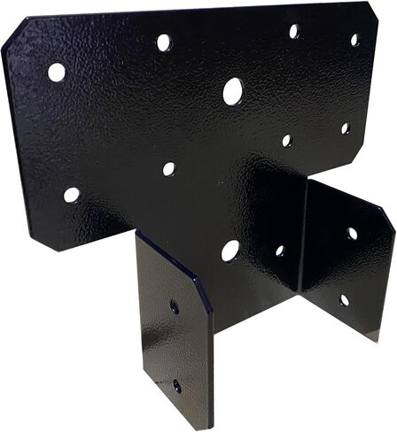 4 مجموعات (8 قطع) دعامة ربط سقف على شكل حرف T سوداء إلى موصل الشعاع، غطاء قابل للتعديل، دعم شماعات رأس تروس فولاذية للمرائب والأجنحة والمدرجات (4X4) in Kuwait