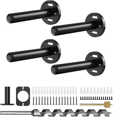 6pcs Wall Shelf Brackets Heavy Duty Floating Shelf Bracket Hidden,Invisible Black Shelving Brackets Decorative Floating Shelf Hardware Heavy Duty,Metal Shelf Support Bracket (4 inch-6pcs) in Saudi Arabia