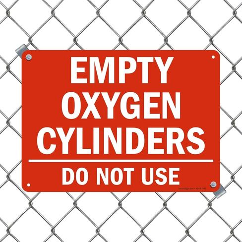 علامة SmartSign "أسطوانات الأكسجين فارغة، لا تستخدمها" | 10 × 14 بوصة بلاستيك in Kuwait