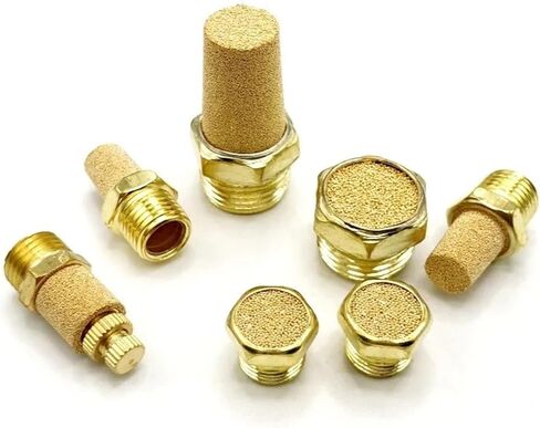 1PCS Pneumatic Muffler Copper Pagoda Muffler Solenoid Valve Muffler Air Silencers Throttling silencer 1/8"" 1/4"" 3/8"" 1/2"" 3/4"" 1""(Size:SLL,Color:3/8"") in Saudi Arabia