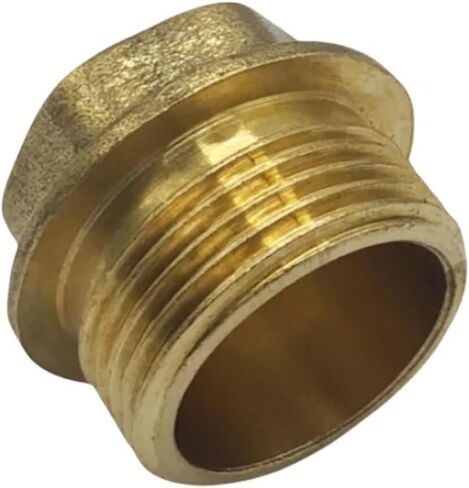 1pcs Brass Pipe Hex Head Brass End Cap Plug Fitting 1/8" 1/4" 3/8" 1/2" 3/4" Male Female Thread Coupler Connector Adapter(Size:Female,Color:3/8") in Saudi Arabia