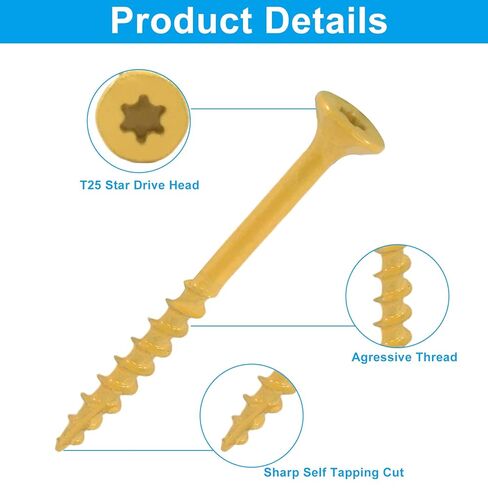 60 قطعة من البراغي الخشبية المتينة، #8 × 2 براغي سطح مطلية شديدة التحمل، برغي خارجي مقاوم للصدأ للتزيين والسياج in Kuwait