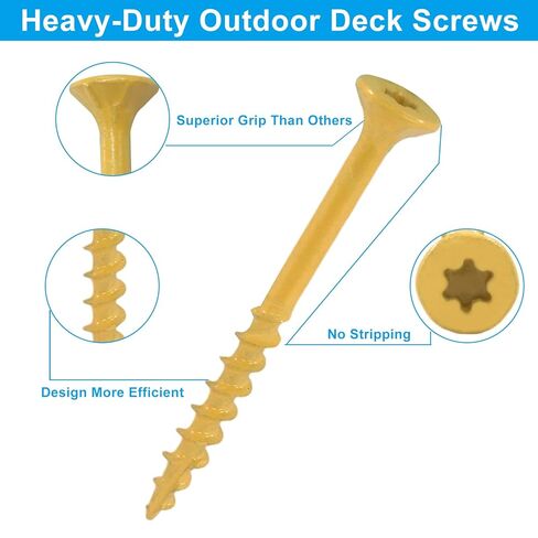 60 قطعة من البراغي الخشبية المتينة، #8 × 2 براغي سطح مطلية شديدة التحمل، برغي خارجي مقاوم للصدأ للتزيين والسياج in Kuwait