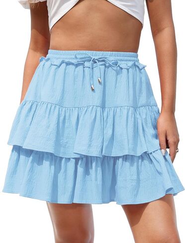 Hanpceirs التنانير الصغيرة للنساء بوهو تكدرت رياضي التنس Skorts عادية عالية الخصر ألف خط تنورة قصيرة in Kuwait