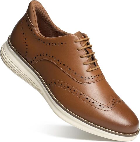 HEEZ Men's Dress Sneakers, Casual Dress Shoes for Men Comfortable, Wingtip Business Formal Oxfords Shoes for Office Work Wedding Travel Daily in Saudi Arabia