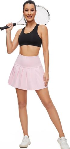Women's Tennis Skirt with Inner Pockets - Pleated Ruffle Layered Athletic Skort for Tennis Golf Sports & Casual Wear in Saudi Arabia