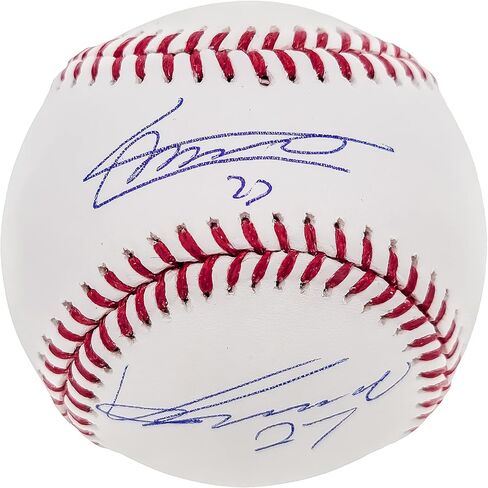 Vladimir Guerrero Jr. & Vladimir Guerrero Sr. Autographed Official M.L.B Baseball JSA Stock #203456 in Saudi Arabia