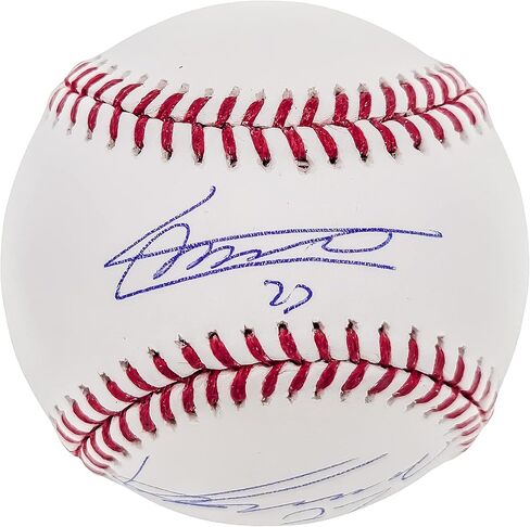 Vladimir Guerrero Jr. & Vladimir Guerrero Sr. Autographed Official M.L.B Baseball JSA Stock #203456 in Saudi Arabia