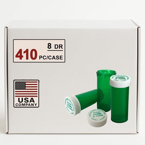 8 Dram Pill Bottle Push Down and Turn Vials Medicine Bottle for Pharmacy 410 Pcs Empty Pill Bottles, Mini Pill Organizer Containers Child-Resistant Small Travel Pill Dispenser for Bulk Use in Saudi Arabia