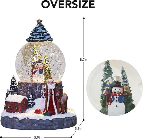 Christmas Snow Globes Swirling Glitter Village Snow Globe Lantern Lighted Musical Water Lantern with 8 Songs for Christmas Decoration Gifts in Saudi Arabia