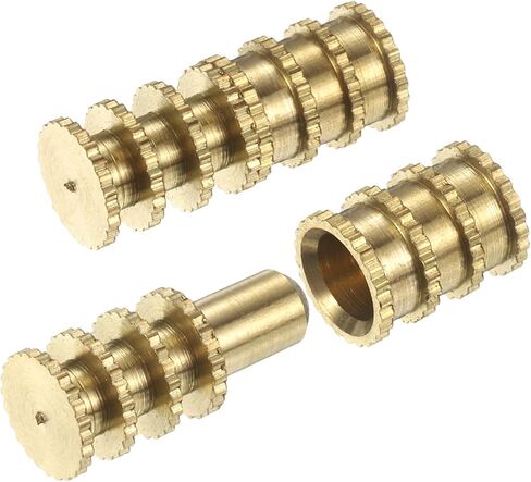 PATIKIL Table Leaf Dowel Pin 8x30mm, 10 Pack Brass Table Bolt Sleeve Connectors Top Leaf Alignment Pins for Furniture Desk, Golden in Saudi Arabia