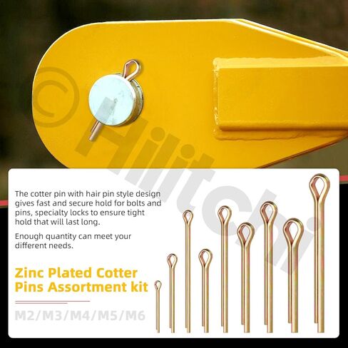 Hilitchi 136PCS Colored Zinc Plated Cotter Pin Assortment Kit M2 M3 M4 M5 M6 Straight Pins Hair Pin Split Pin Holds Split Pin Fastener Clips for Lock System in Saudi Arabia