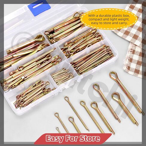 Hilitchi 136PCS Colored Zinc Plated Cotter Pin Assortment Kit M2 M3 M4 M5 M6 Straight Pins Hair Pin Split Pin Holds Split Pin Fastener Clips for Lock System in Saudi Arabia