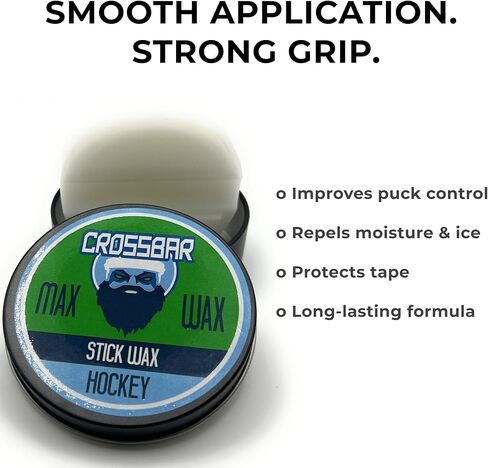 Crossbar Max Wax – Premium Hockey Stick Wax for Maximum Grip & Tape Protection – Long-Lasting Formula for Puck Control & Moisture Repellent – Soft, Easy Application in Saudi Arabia