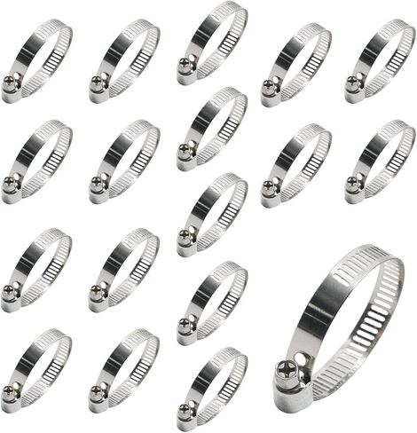 18 قطعة 13/16 بوصة - 1-3/4 بوصة (21-44 مم) مشابك خرطوم ترس دودية قابلة للتعديل، مشابك خرطوم من الفولاذ المقاوم للصدأ، مشبك خرطوم، مشبك أنابيب للأنبوب وخط الوقود، السباكة، أنبوب الصنبور (العرض: 8 مم) in Kuwait