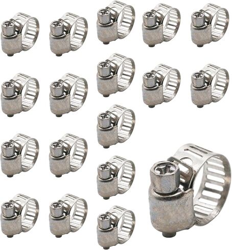 18Pcs 13/16“- 1-3/4" (21-44mm) Adjustable Worm Gear Hose Clamps,Stainless Steel Hose Clamps,Hose Clamp,Pipe Clamp for Tube and Fuel Line,Plumbing,Faucet Pipe(Width:8mm) in Saudi Arabia
