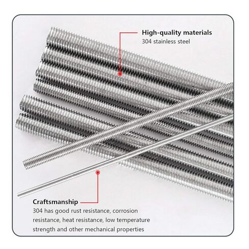 Double Head Bolts Stainless Steel Threaded Bar Length Suitable for Assembly Fastening Anchor(M10*280) in Saudi Arabia