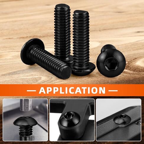 MewuDecor 1/4-20 x 1 Button Head Socket Cap Screws, Allen Socket Drive, Black Oxide, Class 10.9 Grade 10.9 Alloy Steel, Fully Threaded, 25 PCS in Saudi Arabia