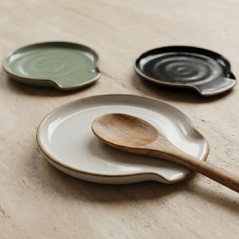 Beautiful Ceramic Spoon Rest for Stove Top - Perfectly Sized Spoon Holder for Your Kitchen Countertop - Easy to Clean and Dishwasher Safe, Perfect Addition to Any Kitchen Counter for Everyday Cooking in Saudi Arabia