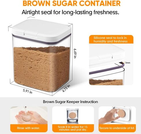 Moryimi Brown Sugar Container Airtight, 2 Quart Brown Sugar Keeper Storage Container with Spoon in Saudi Arabia