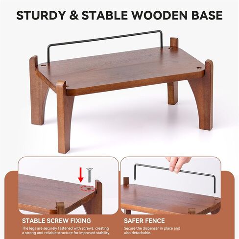 عبوتان من موزع مشروبات زجاجي مربع بسعة 1.5 جالون مع حامل وغطاء خشبي، موزع مشروبات كبير مع حنفية من الفولاذ المقاوم للصدأ، وموزع عصير وعصير الليمون للحفلات والشاي المثلج والماء وموفر للمساحة in Kuwait