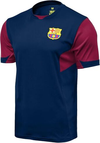 Icon Sports Compatible with FC Barcelona Woven Patch Poly Soccer T-Shirt - Home Navy Men Size in Saudi Arabia
