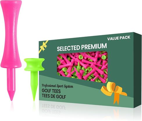 Amy Sport Castle Golf Tees Plastic 1 Inch Value 120 Pack, Unbreakable & Reusable Small Size Short Tee for Par 3 Holes & Consistent Height, High Visible in Green Pink for Practice in Saudi Arabia