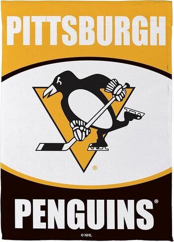 NHL Pittsburgh Penguins Garden Flag 12x18 Double Sided, Officially Licensed Sports Flags For Outside, Indoor and Outdoor Flags for Hockey Fans in Saudi Arabia