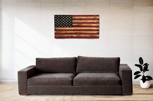Bad Beard Woodworks Handcarved Wood American Flag Wall Art Décor | LARGE, X-LARGE, or JUMBO | Rustic Handmade, Wooden Flag, Wood Art, Wall Art in Saudi Arabia