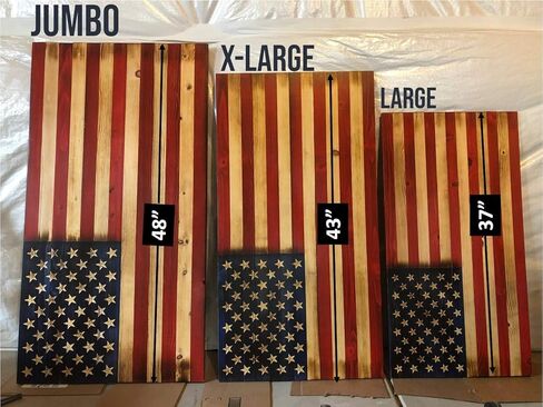 Bad Beard Woodworks Handcarved Wood American Flag Wall Art Décor | LARGE, X-LARGE, or JUMBO | Rustic Handmade, Wooden Flag, Wood Art, Wall Art in Saudi Arabia