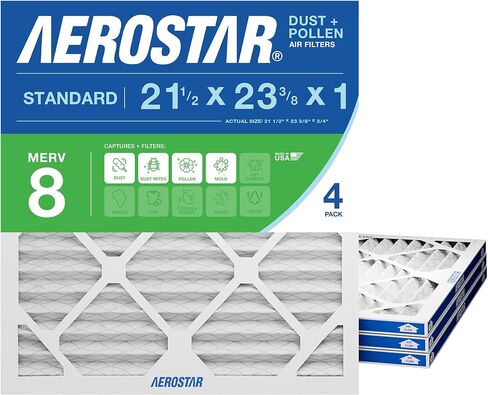 Aerostar 21.5x23.375x1 MERV 8-4 COUNT - HVIFICIAL HVAC ، FURNACE & Air Filters - يزيل الغبار ، LINT ، العفن والحبوب المسبحة الحساسية in Kuwait