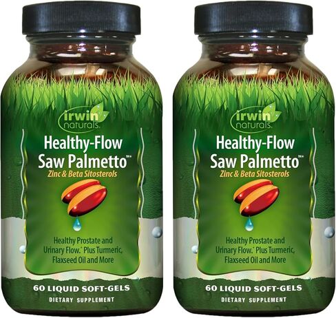 Irwin Naturals Healthy-Flow Saw Palmetto - 60 كبسولة هلامية سائلة - دعم البروستاتا وتدفق البول in Kuwait