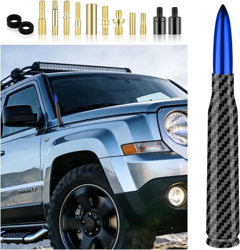 Car Bullet Antenna with 13 Car Antenna Replacement Accessories,Truck Antenna Decoration Compatible with Chevrolet Dodge Toyota GMC Jeep Ford (Red) in Kuwait