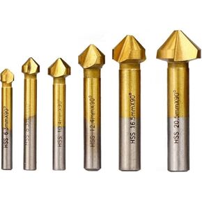 لقمة ثقب غاطسة 6 قطعة 90 درجة 3 لقمة شطب فلوت HSS شطب نهاية مطحنة قاطع قاطع ذو نهاية واحدة مجموعة إزالة الأزيز in Kuwait