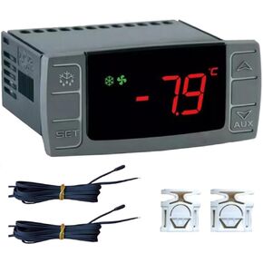 XR06CX-5N0C1 Digital Temperature Controller with 2pcs NTC Sensor Probe, Compatible with Dixell, Fit for 230V/50-60Hz, 3 Relays Compressor Defrost Fan 230V/50-60Hz for Refrigerating Units in Saudi Arabia