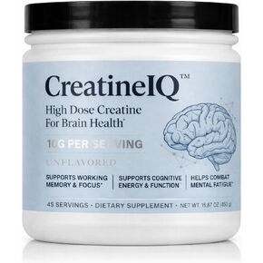 CreatineIQ High Dose Creatine Powder for Brain Health – 10g Per Serving – Supports Cognitive Energy, Focus & Mental Fatigue – Unflavored Creatine Monohydrate – 45 Servings in Kuwait