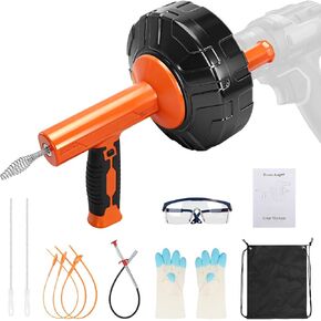 أدوات ثعبان التصريف بطول 45 قدمًا، يدوية أو تعمل بالطاقة ذات الوضع المزدوج، أداة سحب التصريف التلقائي مع ملحق الحفر، ثعبان السباكة للحوض، فتح الصرف، المرحاض، الدش، المطبخ، المغسلة in Kuwait