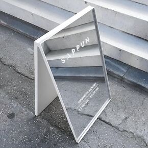 Neonapm Mirror Customer Stopper with Individual UV Print, Double-Sided Stand for Pilates Studios, Boutiques, Hairdressing Salons & Pop-Up Stores, Eyecatcher for Customer Acquisition (Footless 40 x 70 in Saudi Arabia