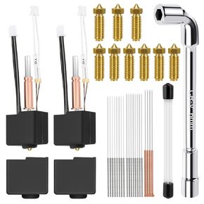 طقم Hotend مكون من 3 قطع لكوبرا 3، طقم بثق رأس الطباعة المجمع مع 9 فوهات نحاسية 0.2/0.4/0.6 مم، 30 إبرة تنظيف، 3 غطاء سيليكون ومفتاح ربط 6 مم، متوافق مع مجموعة Anycubic Kobra 3/Kobra 3 in Kuwait